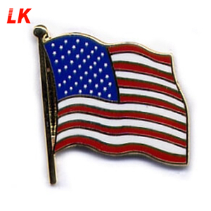 Pin de solapa de águila y bandera americana esmaltada chapada en oro de alta calidad con diseño personalizado