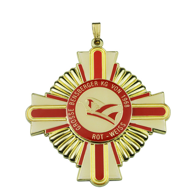 Medalla Carnaval Esmaltada 【Medalla Fundida, Baño Dorado, Metal Empotrado Texto Y Motivo, Colores Esmaltados】
