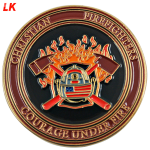 Bombero militar de alta calidad de encargo promocional de la moneda del desafío del rezo de los bomberos
