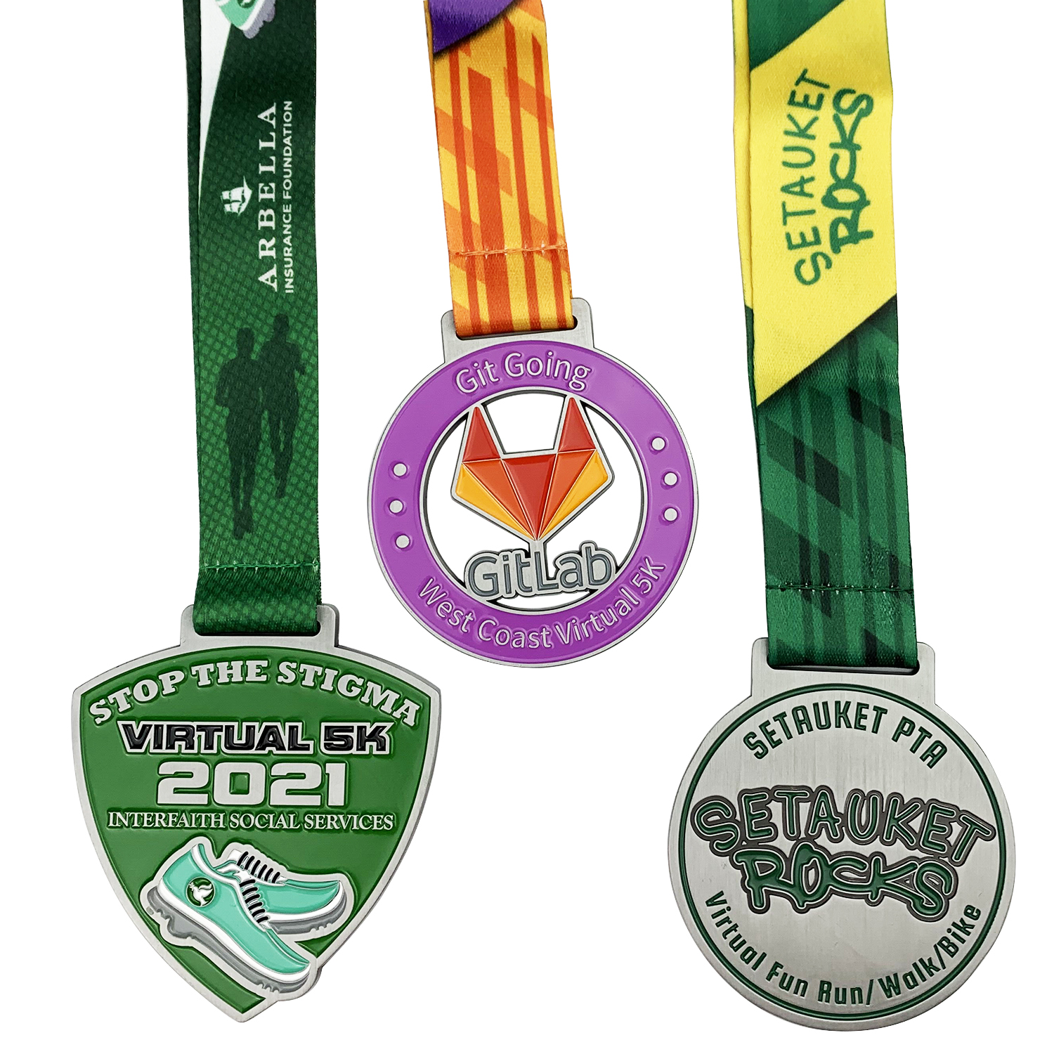 Medallas de carreras de juegos deportivos con cintas a la venta