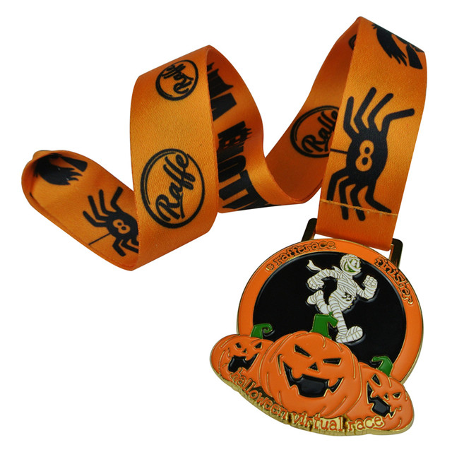 Calabaza Halloween Correr Medallas Deportivas