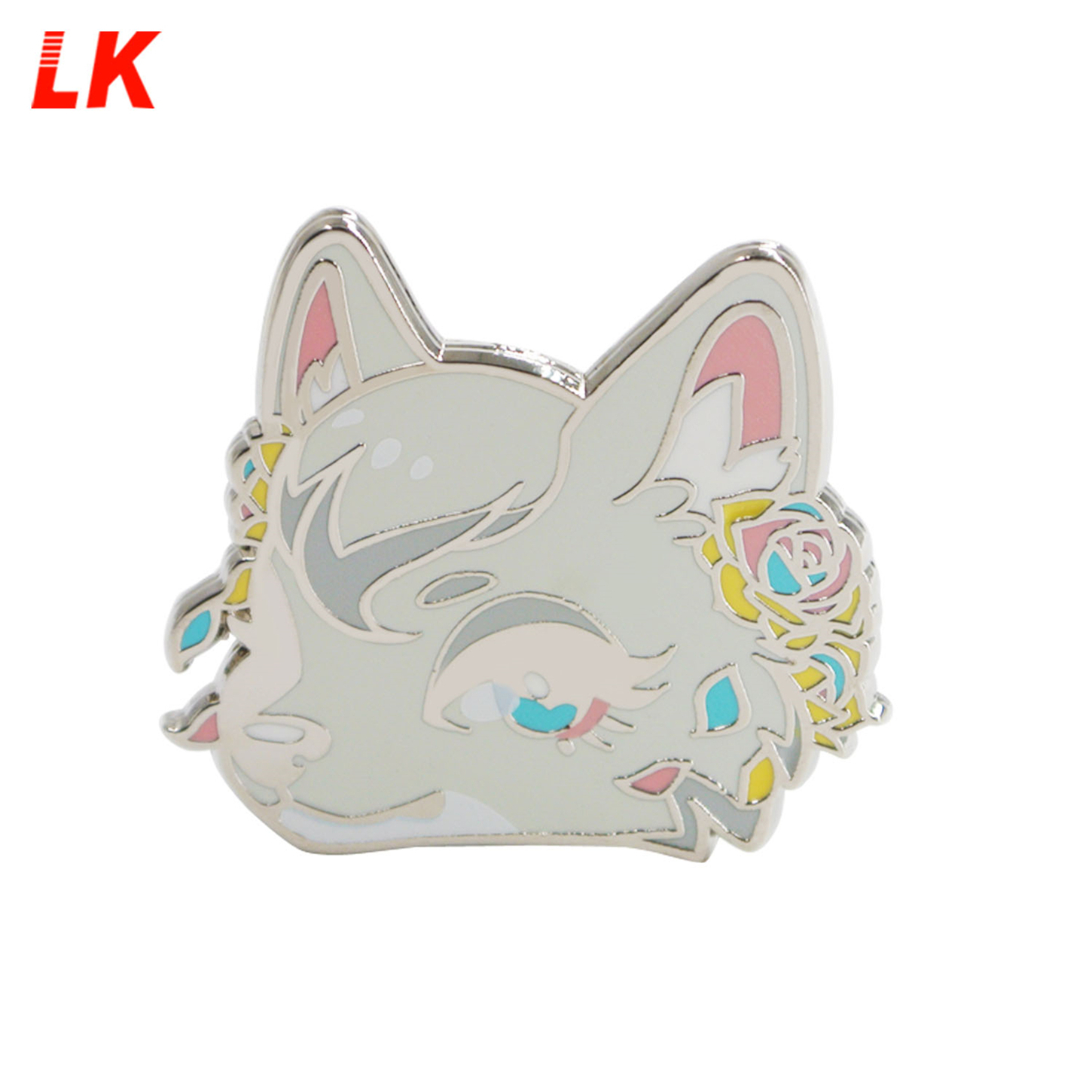 Fabricación personalizada 3d metal giratorio lindo gato de dibujos animados pines insignia que brilla en la oscuridad etiqueta dura suave esmalte translúcido pin de solapa