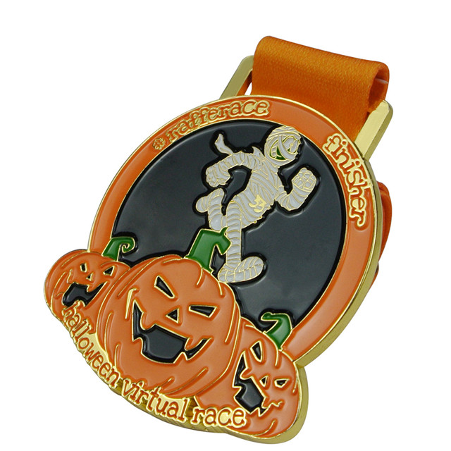 Calabaza Halloween Correr Medallas Deportivas