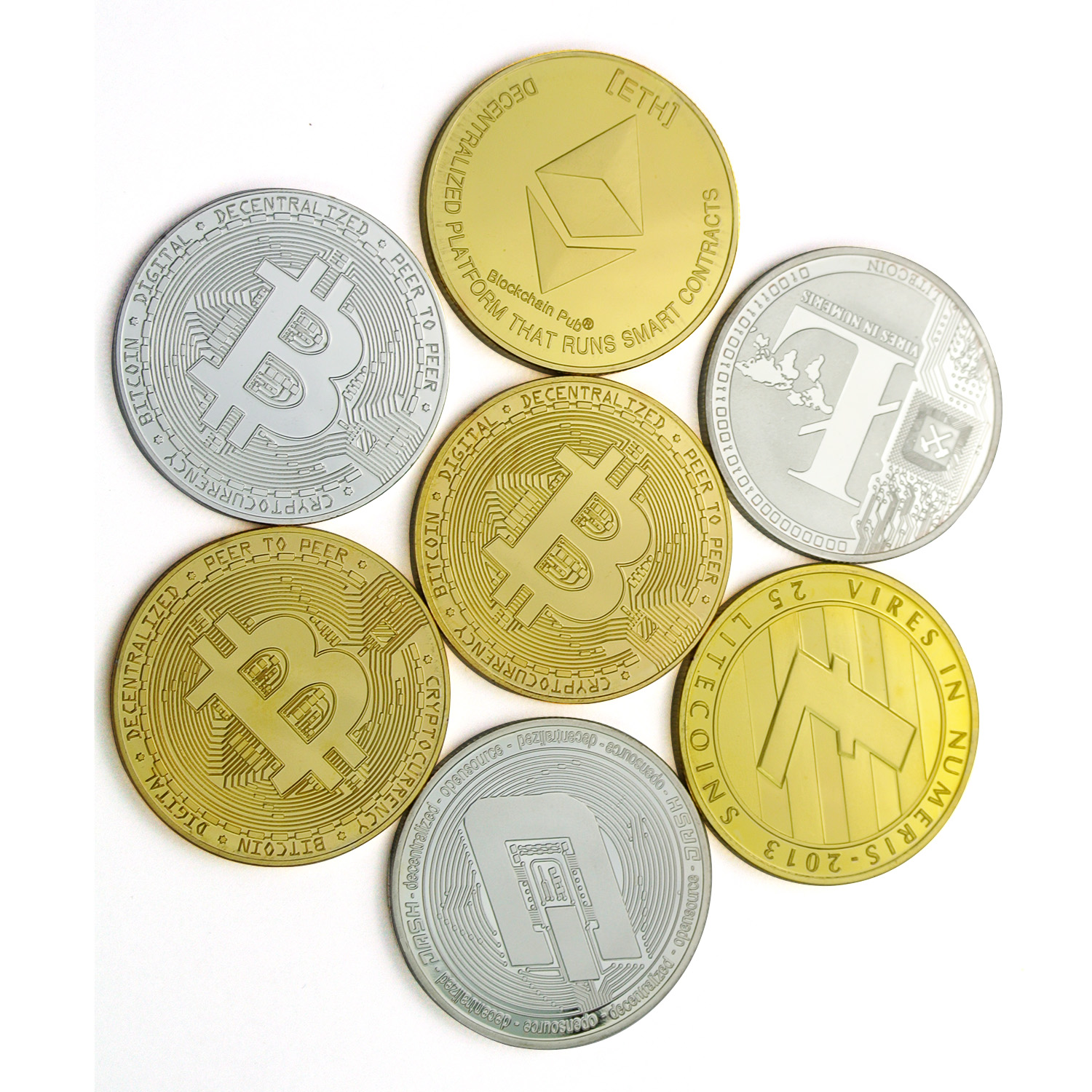 Venta al por mayor recuerdo Bitcoin edición limitada coleccionistas conmemorativos originales BTC moneda Metal chapado en oro Bitcoin